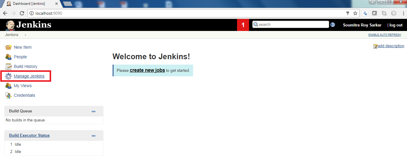 manage jenkins - configuring jdk, git and maven