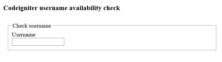 username availability check codeigniter