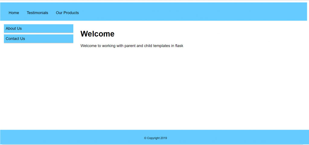 parent and child templates in flask
