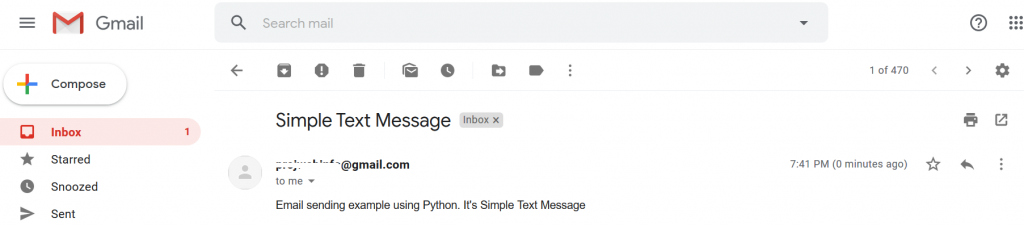how to send a text email using python