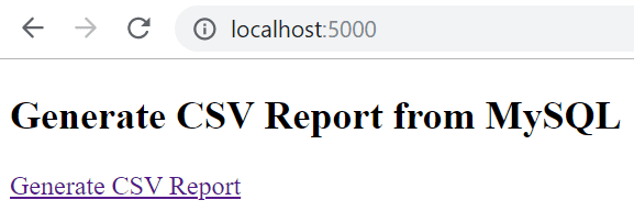 csv report from mysql database using python flask