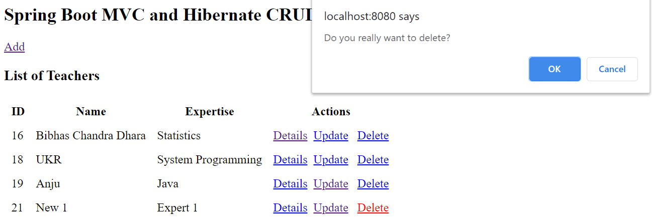 spring boot mvc and hibernate crud example
