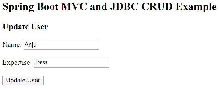 spring boot mvc and jdbc crud example