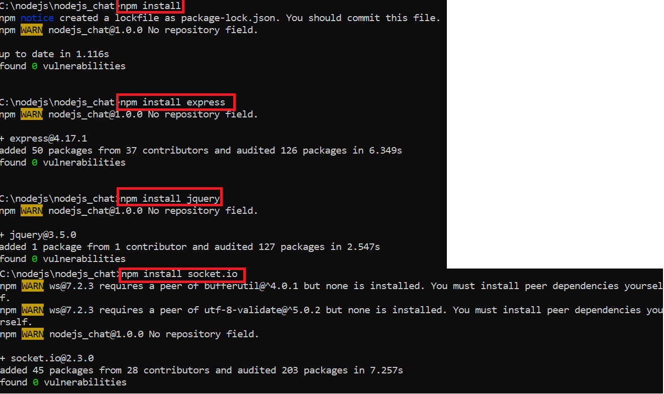 chat application using nodejs express and socket.io