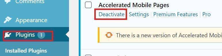 disable amp gracefully in wordpress