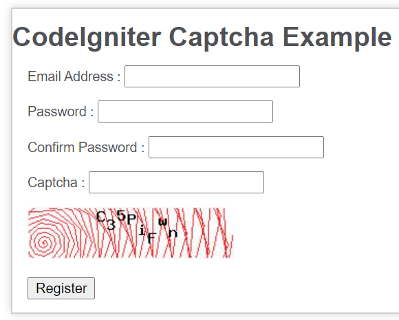 codeigniter captcha database