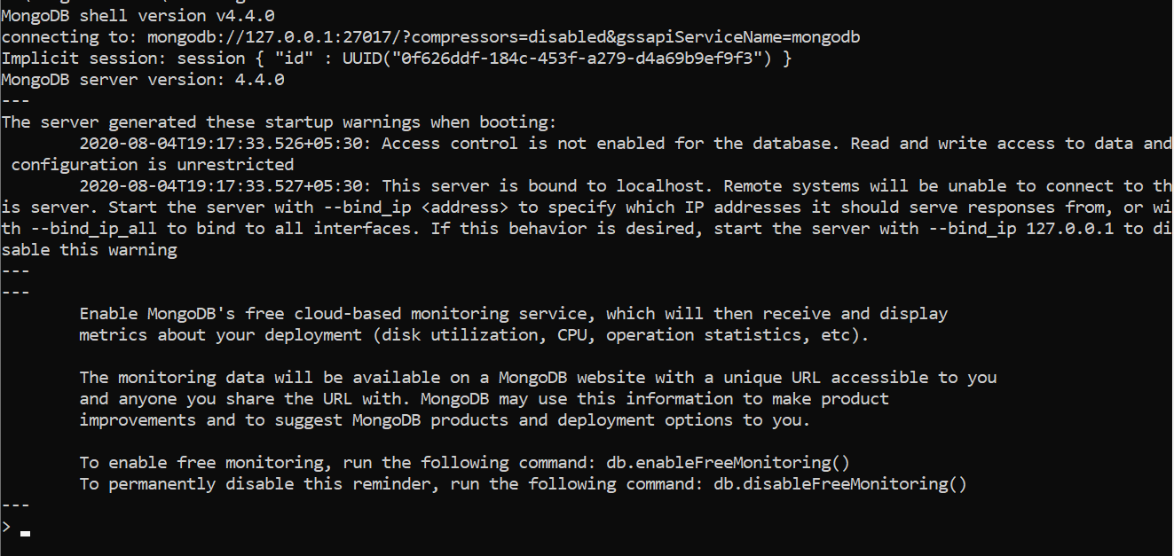 installing zip version of mongodb in windows