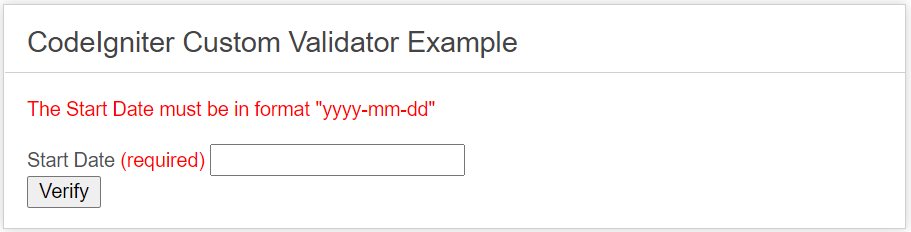 custom validation example in codeigniter