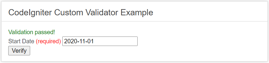 custom validation example in codeigniter
