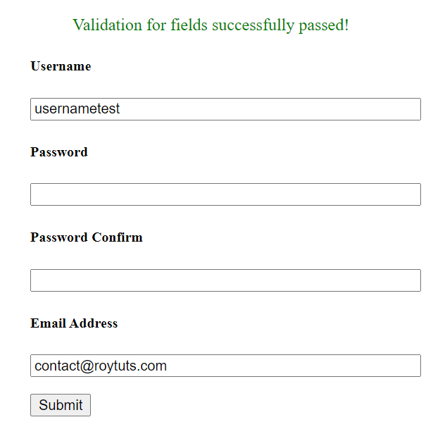 validate form in codeigniter 4