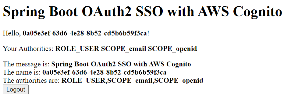 spring boot oauth2 sso with aws cognito