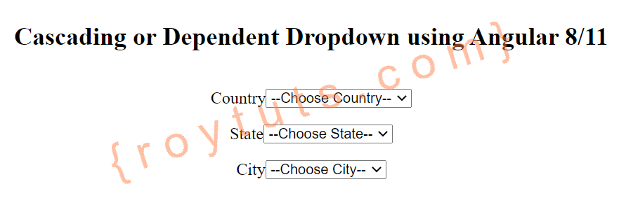 cascading or dependent dropdown using angular