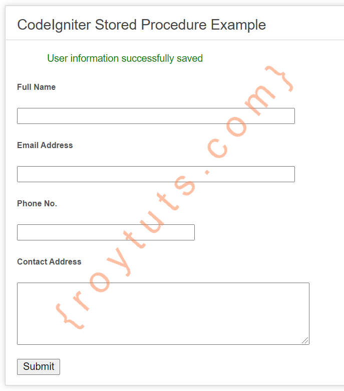 how to call stored procedure in codeigniter 4