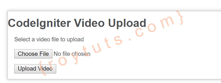 upload and play video using codeigniter