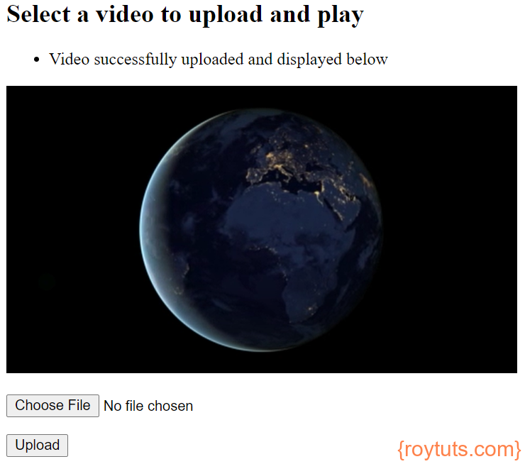 upload and play video using flask