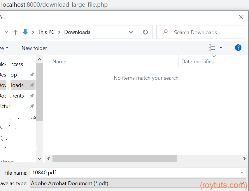 php download large file