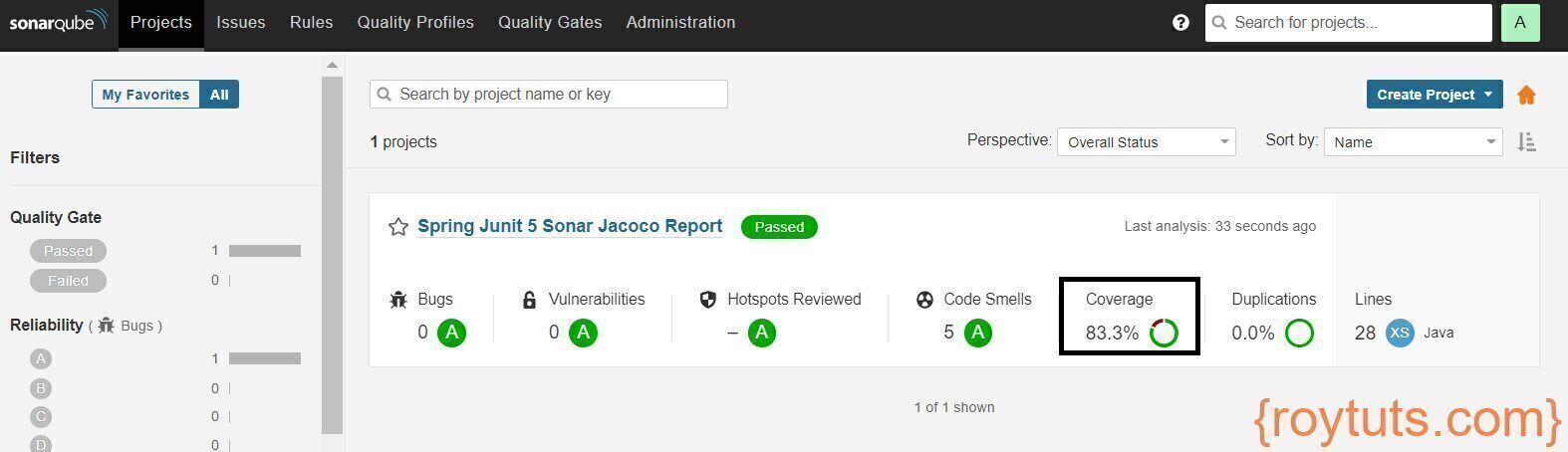 sonar jacoco code coverage