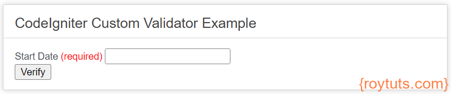 codeigniter custom validation