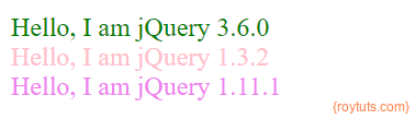 multiple version of jquery on same web page