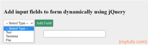 Add Input Fields To Form Dynamically Using jQuery - Roy Tutorials